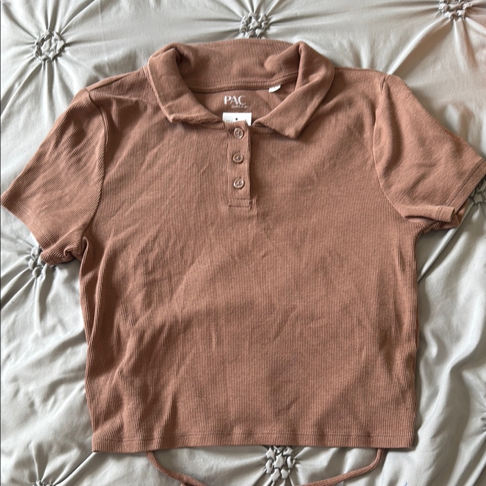 PacSun Brown Collared Blouse